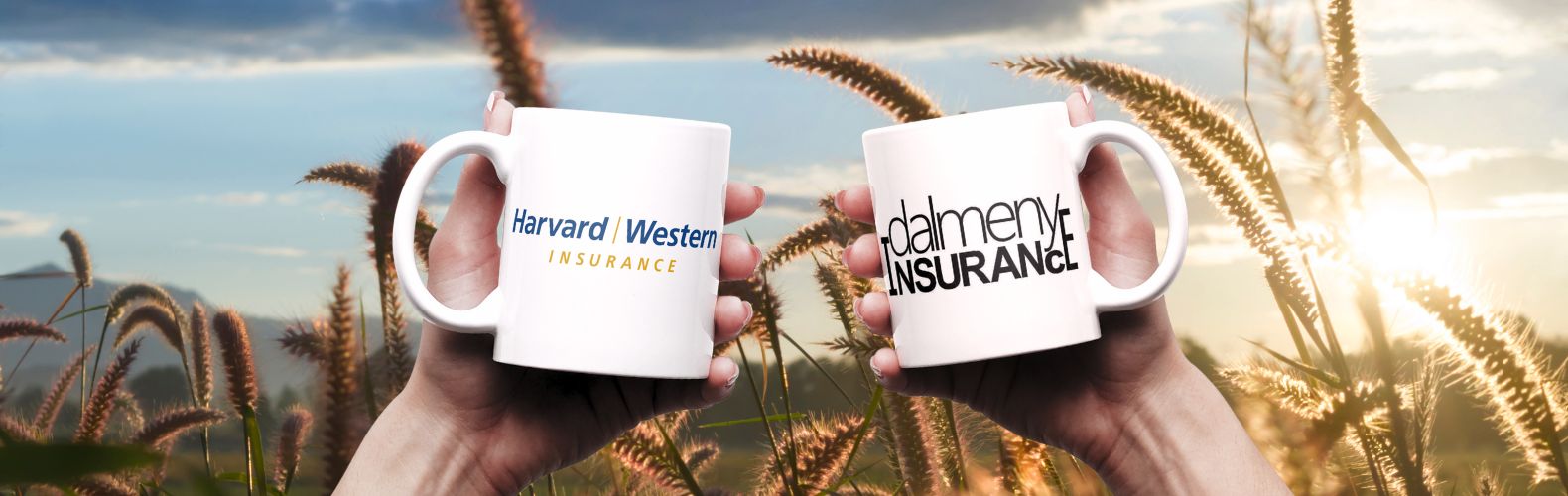 wheat field with two hands holding cups for harvard western insurance and dalmeny insurance